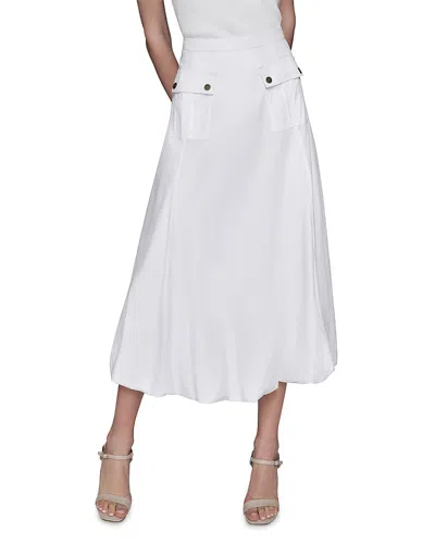 Karl Lagerfeld Bubble Hem Midi Skirt In White
