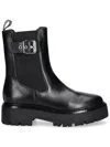 Karl Lagerfeld Buckled Leather Chelsea Boots In Schwarz
