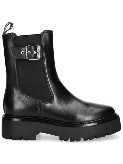Karl Lagerfeld Buckled Leather Chelsea Boots In Schwarz
