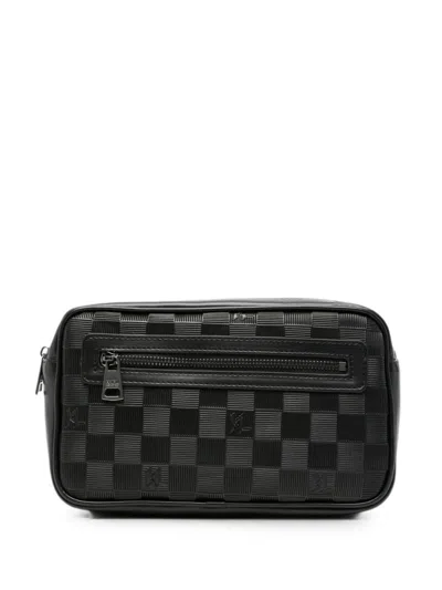 Karl Lagerfeld Bumbag Check-patterned Logo-embossed Belt Bag In Black