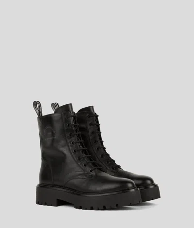 Karl Lagerfeld Burly Biker Lace-up Boots