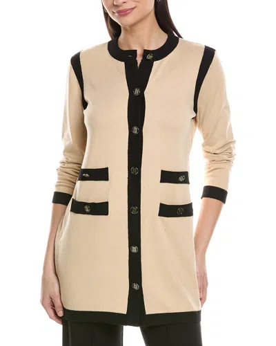 Karl Lagerfeld Button Cardigan In Brown