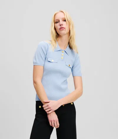 Karl Lagerfeld Button-detail Polo Shirt