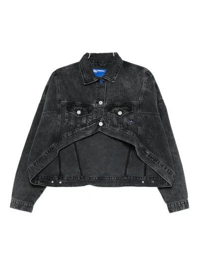 Karl Lagerfeld Button-fastening Denim Jacket In Black