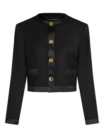 Karl Lagerfeld Button-fastening Jacket In Black