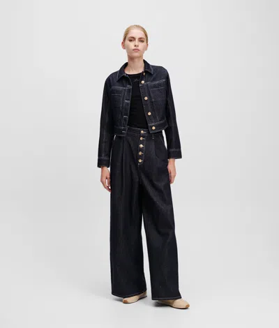 Karl Lagerfeld Button-fly Wide-leg Jeans