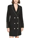 Karl Lagerfeld Button Front Crepe Dress In Black