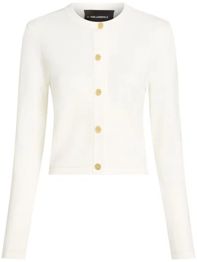 Karl Lagerfeld Button-up Cardigan In White