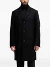Karl Lagerfeld Button-up Single-breasted Coat In Black