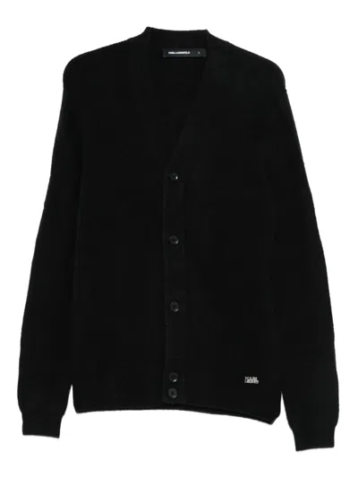 Karl Lagerfeld Buttoned Cardigan In Black