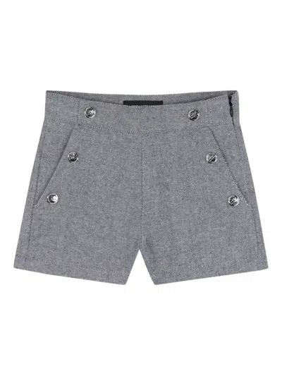 Karl Lagerfeld Kids' Buttoned Herringbone Shorts In Blue