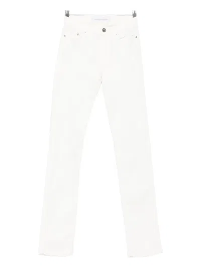 Karl Lagerfeld Buttoned Straight-leg Jeans In White