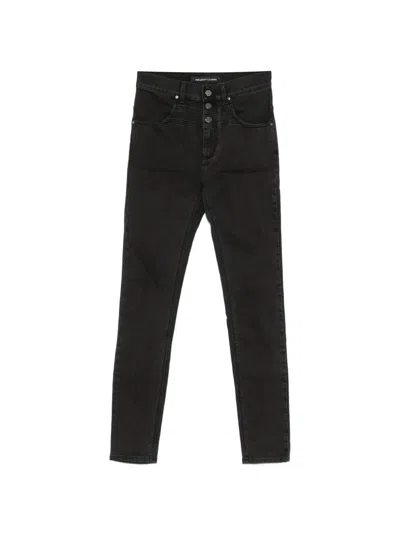 Karl Lagerfeld Button-fly Skinny Jeans In Gray