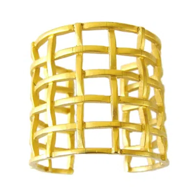 Pre-owned Karl Lagerfeld Cage Bracelet Never Worn 1990s In Yellow