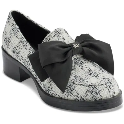 Karl Lagerfeld Camilla Bow Womens Bow Knit Loafer Heels In Multi