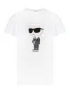 Karl Lagerfeld Organic Cotton T-shirt With Front Karl Print In White