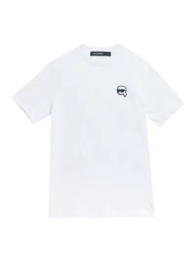 Karl Lagerfeld Ikon Organic-cotton T-shirt In White