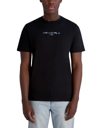 Karl Lagerfeld Camo Logo Tee In Black