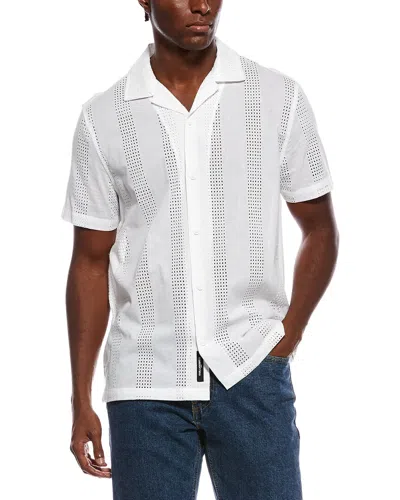 Karl Lagerfeld Camp Collar Shirt In White