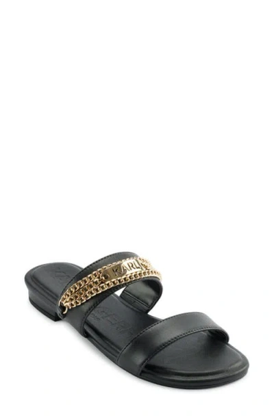 Karl Lagerfeld Canne Two Strap Sandal In Black