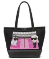 Karl Lagerfeld Cannes Mini Tote Bag In Black,fuschia