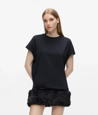 Karl Lagerfeld Capped Sleeve T-shirt In Purple