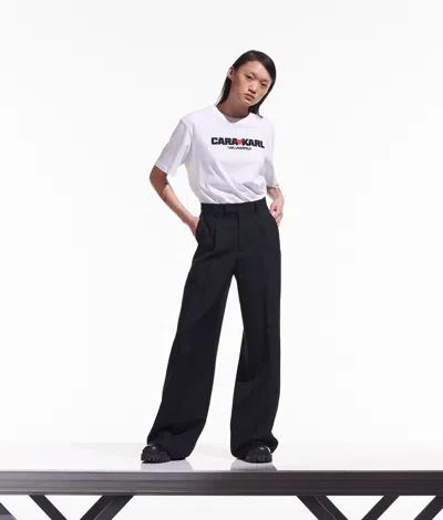 Karl Lagerfeld Cara Loves Karl Wide-leg Pants In Black