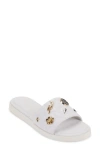 Karl Lagerfeld Carenza Flat Slide Sandals In Bright White