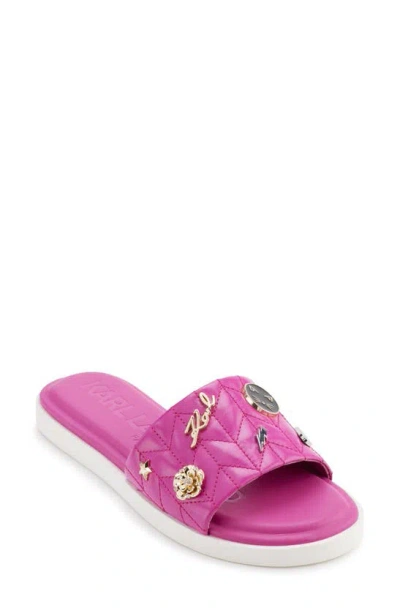 Karl Lagerfeld Carenza Slide Sandal In Pink