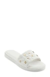 Karl Lagerfeld Carenza Studs Slide Sandal In Bright White