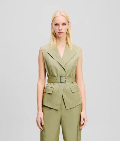 Karl Lagerfeld Cargo Gilet In Green