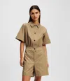 Karl Lagerfeld Cargo Jumpsuit In Brown