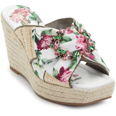 Karl Lagerfeld Cariza Womens Floral Square Toe Espadrilles In Multi