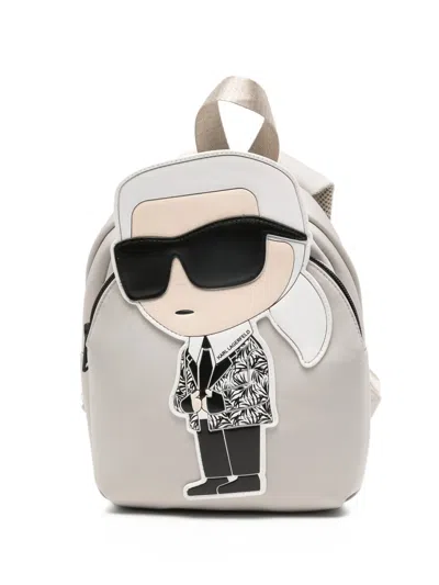 Karl Lagerfeld Kids' Cartoon Backpack In Neutral