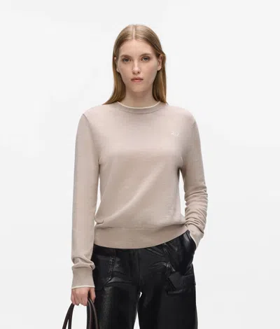 Karl Lagerfeld Cashmere Crew Neck Sweater In Neutral