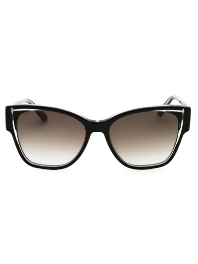 Karl Lagerfeld Cat Eye Women's Sunglasses With Gradient Lenses In Black