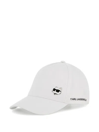 Karl Lagerfeld Kids' Cat Logo Cap In Gray