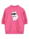 Karl Lagerfeld Cat-print Dress In Pink