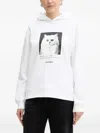 Karl Lagerfeld Cat-print Hoodie In White