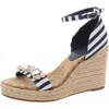 Shop Karl Lagerfeld Catalyna Womens Ankle Strap Rhinestone Platform Sandals In Blue