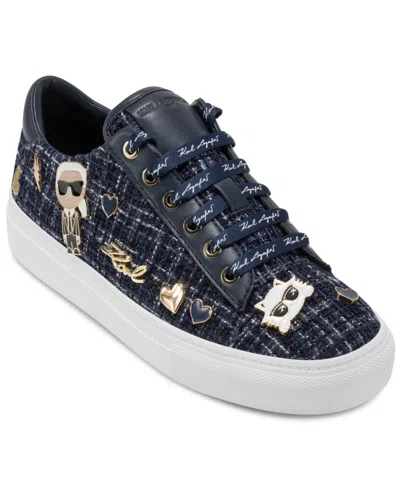 Karl Lagerfeld Cate Pins Sneaker In Blue