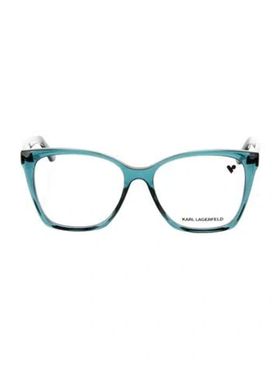 Pre-owned Karl Lagerfeld Cat-eye Eyeglasses In Blue