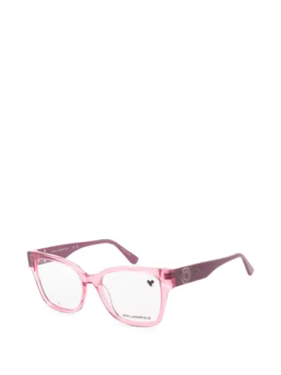 Karl Lagerfeld Cat-eye Frame Glasses In 핑크