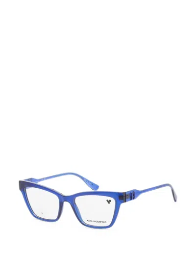 Karl Lagerfeld Cat-eye Frame Glasses In Blue