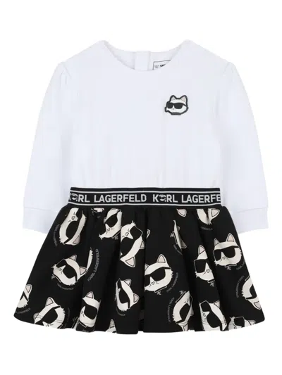 Karl Lagerfeld Babies' Cat-motif Dress In Multi
