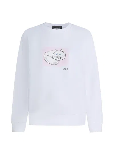 Karl Lagerfeld Cat-portrait Sweatshirt In Blue