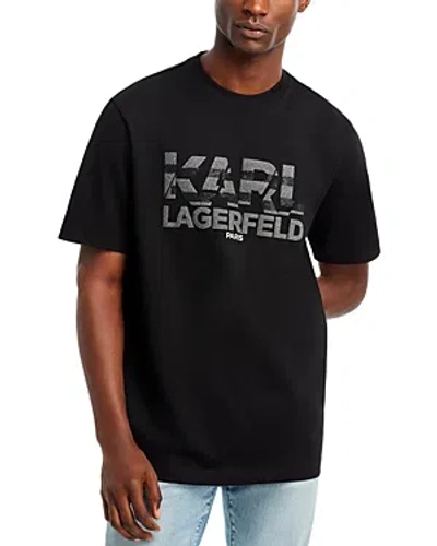 Karl Lagerfeld Caviar Logo Graphic Tee In Black