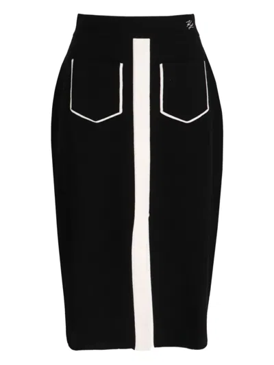 Karl Lagerfeld Centre-seam Midi Skirt In Black