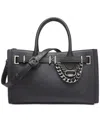 Karl Lagerfeld Cerise Leather Satchel In Blk,dk Gun