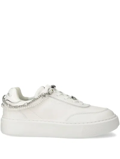 Karl Lagerfeld Chain-link Detailing Sneakers In White